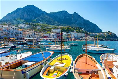Boote am Hafen von Capri